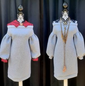 Puffy Sleeve Joggers Dress